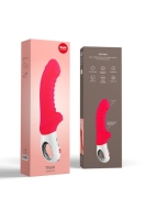 Вибратор "Fun Factory Tiger G5" малиновый, силикон, рельефный, с клиторальным стимулятором, перезаря Интим Хаус