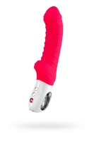 Вибратор "Fun Factory Tiger G5" малиновый, силикон, рельефный, с клиторальным стимулятором, перезаря - Фотография №3