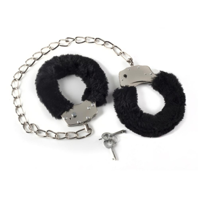Оковы на ноги с черным мехом с длинной цепочкой Интим Хаус