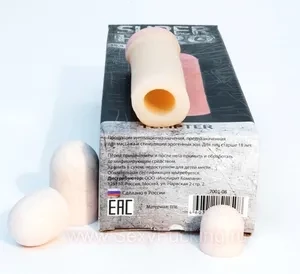 Насадка на член с 3 удлинителями "SuperHero" Tempter из неоскина - Фотография №2