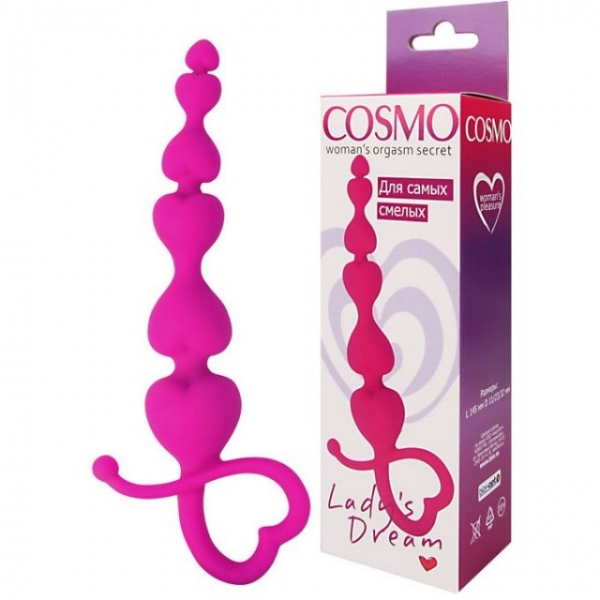 Анальная силиконовая цепочка "Cosmo" Сердца - Фотография №1