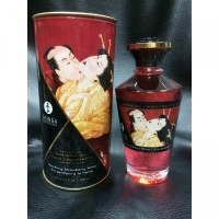 Масло массажное "Shunga" шампанское и клубника, для оральных ласк, горячее, сладкое, съедобное - Фотография №4