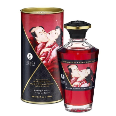 Разогревающее массажное масло "Shunga" Blazing Cherry Интим Хаус