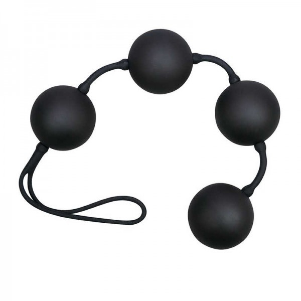 Анальные шарики "Velvet" черные на сцепке - Фотография №2