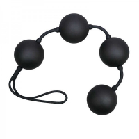 Анальные шарики "Velvet" черные на сцепке - Фотография №2