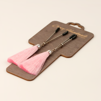 Зажимы Пинцет "Crazy Handmade" с розовыми кисточками Интим Хаус