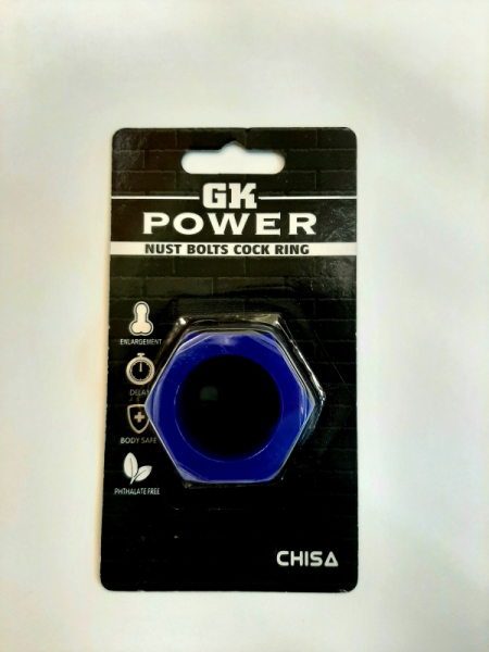 Эрекционное кольцо - Гайка "Nust bolts" blue - Фотография №1