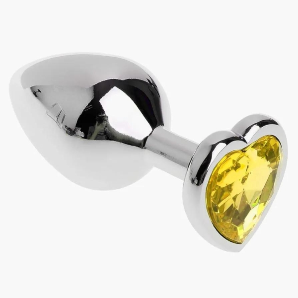 Пробка серебрянная металл с кристаллом сердечком M - Фотография №1