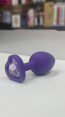 Пробка "Ювелир" силиконовая фиолетовая с сиреневым кристаллом S Интим Хаус