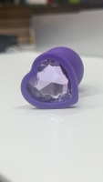 Пробка "Ювелир" силиконовая фиолетовая с сиреневым кристаллом S - Фотография №2