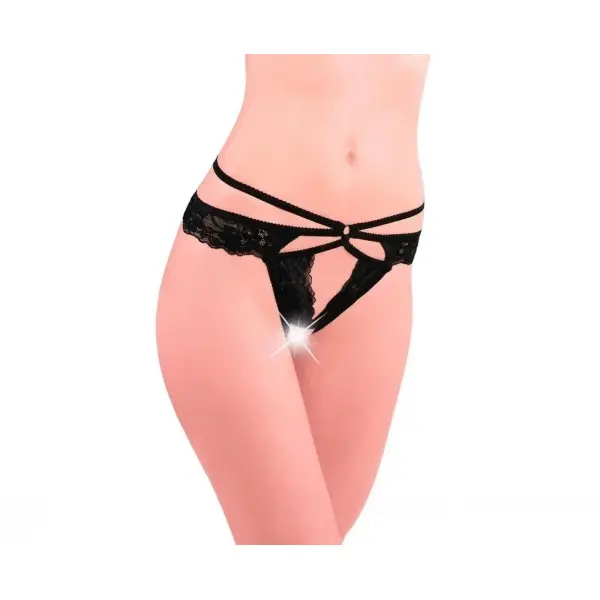 Трусики "FlirtOn" черные стринги с двойными тесемками, 50-52 - Фотография №3