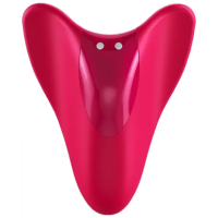 Дизайнерский вибратор красный изогнутый "Satysfter" High Fly - Фотография №4