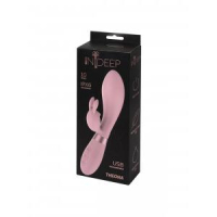 Вибратор розовый с клиторальным стимулятором "InDeep" перезаряжаемый Интим Хаус