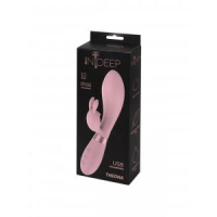 Вибратор розовый с клиторальным стимулятором "InDeep" перезаряжаемый - Фотография №1