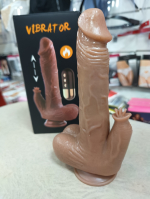 Вибратор реалистик с клиторальным стимулятором с языком "Vibrator" Интим Хаус