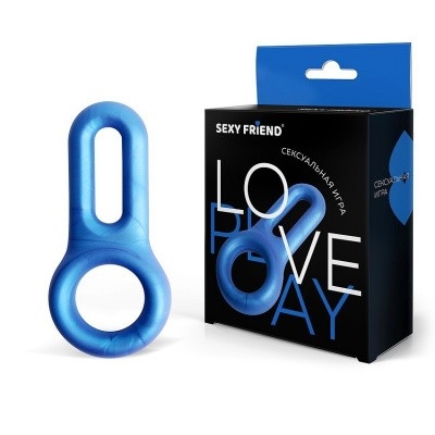 Приятное Кольцо для эрекции с подхватом мошонки "Sexy Friend" Play синее - Фотография №5
