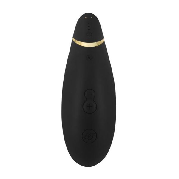 Вибратор вакуумный для клитора "Womanizer" Premium черно-золотой - Фотография №3