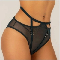 Трусики черные с высокой посадкой "Joice Girl" - Фотография №2