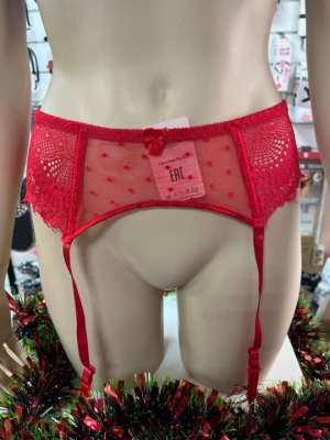 Пояс для чулок красный "снегМечта" размер L Интим Хаус