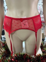 Пояс для чулок красный "снегМечта" размер L Интим Хаус