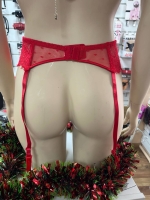 Пояс для чулок красный "снегМечта" размер L - Фотография №2