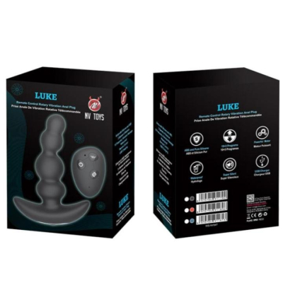 Пробка  "NV Toys" Luke черная рельефная на д.у пульте Интим Хаус