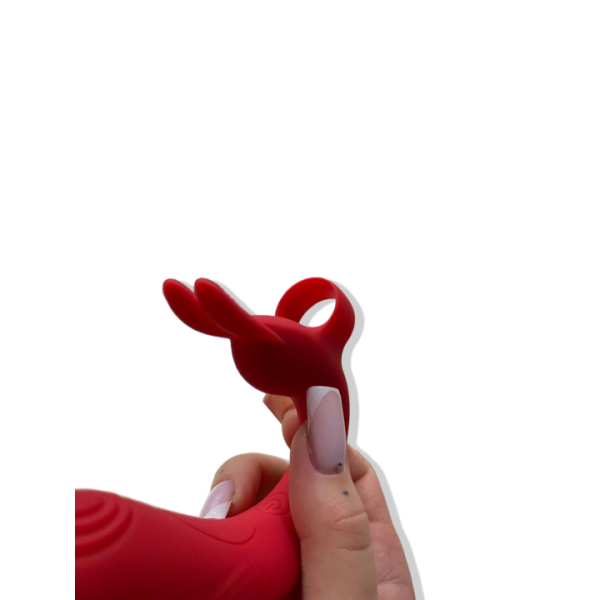 Силиконовый вибратор на пальчики с клиторальным стимулятором "Finger G spot" красный - Фотография №5