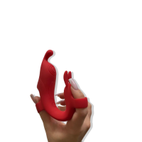Силиконовый вибратор на пальчики с клиторальным стимулятором "Finger G spot" красный - Фотография №6