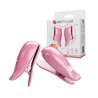 Зажимы на соски с вибрацией "Pretty Love" Leaf розовый перламутр - Фотография №1