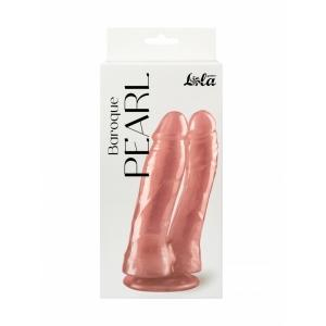 Фаллоимитатор для двойного проникновения "Lola" Baroque Pearl розовый с перлумутром - Фотография №2