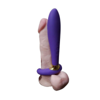 Вибратор универсальный для стимуляции члена и техники Double Pussy "Experiense" фиолетовый - Фотография №9