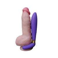 Вибратор универсальный для стимуляции члена и техники Double Pussy "Experiense" фиолетовый - Фотография №10