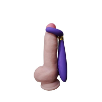 Вибратор универсальный для стимуляции члена и техники Double Pussy "Experiense" фиолетовый - Фотография №11