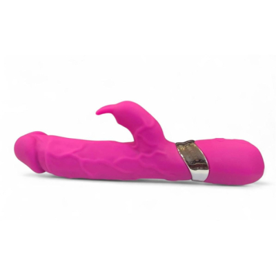 Вибратор с клиторальным зайчиком "Наездница" розовый Интим Хаус