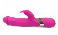 Вибратор с клиторальным зайчиком "Наездница" розовый Интим Хаус