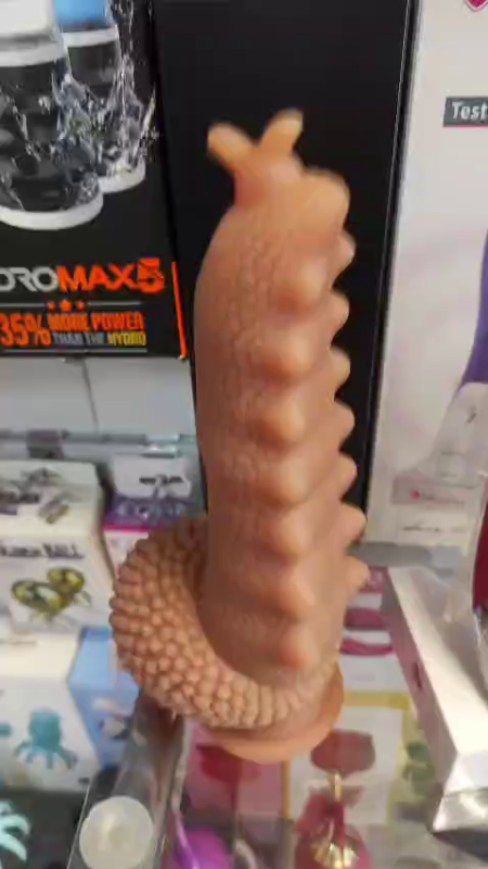 Вибратор Гусеница с пупырышками и усиками на дистанционном пульте