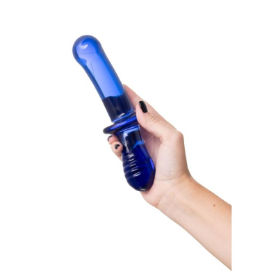 Дизайнерский Фаллоимитатор из синего стекла "Satisfyer" двусторонний Интим Хаус