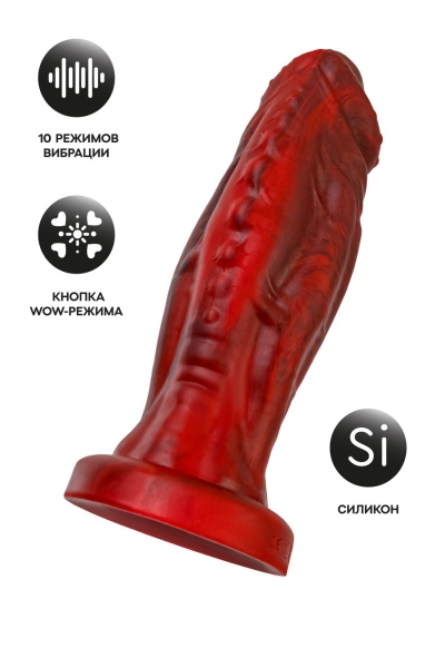 Крупный и толстый Вибратор "Black&Red" красно-черный - Фотография №2