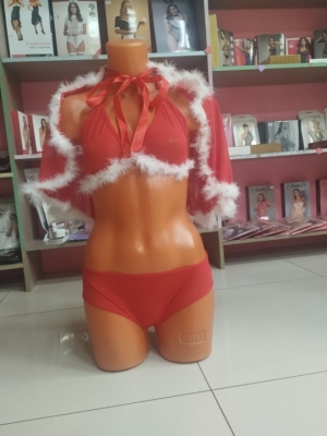 Костюм миссис санта бикини и накидка Интим Хаус