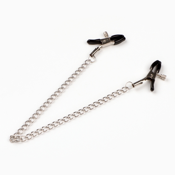 Зажимы для сосков "БДСМ" с черными силиконовыми наконечниками - Фотография №3