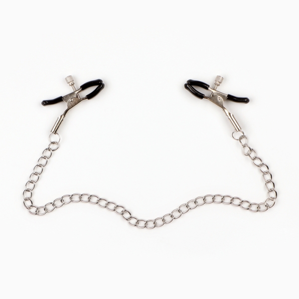 Зажимы для сосков "БДСМ" с черными силиконовыми наконечниками - Фотография №1