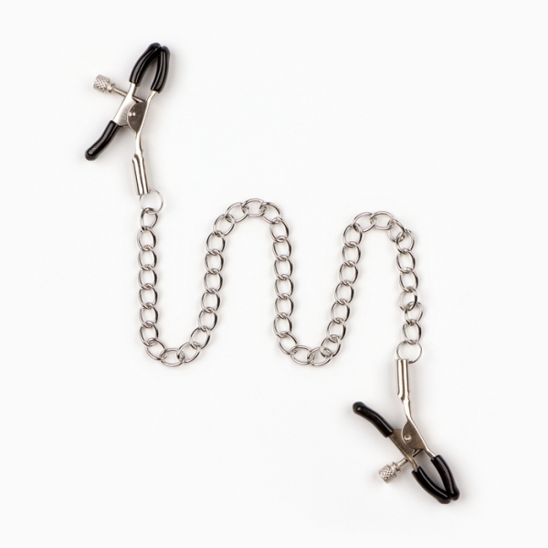 Зажимы для сосков "БДСМ" с черными силиконовыми наконечниками - Фотография №2