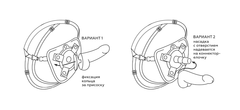 Пояс для страпона и штырек "Strap-on" универсальный черно-красный - Фотография №3
