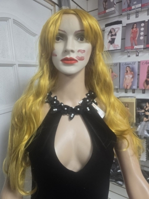 Парик длинные волнистые волосы золотисто-желтый Интим Хаус