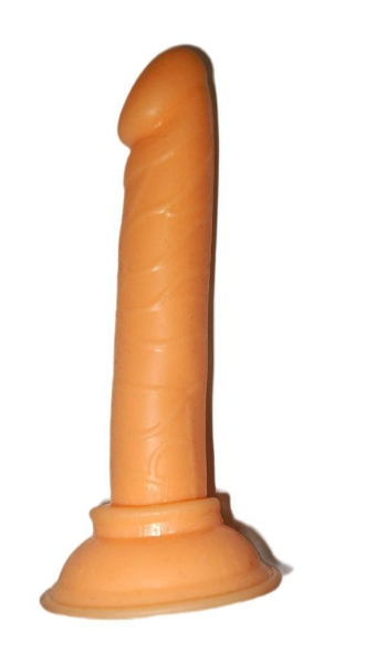 Фаллоимитатор "ОкиЧпоки" оранжевый тонкий без мошонки на присоске - Фотография №2