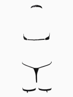 Бюст на косточках с кисточками трусики и стринги-джоки с доступом, гартеры 2 шт - Фотография №3