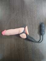 Анальная пробка с поступательным движением и вибрацией с тройным эрекционным кольцом "Lustful" - Фотография №4