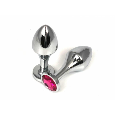 Пробка "Ювелир" металл с розовым кристаллом Интим Хаус