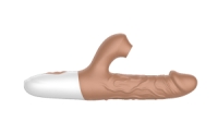 Вибратор - реалистик с клиторальным сосунком "Dido" телесный - Фотография №4