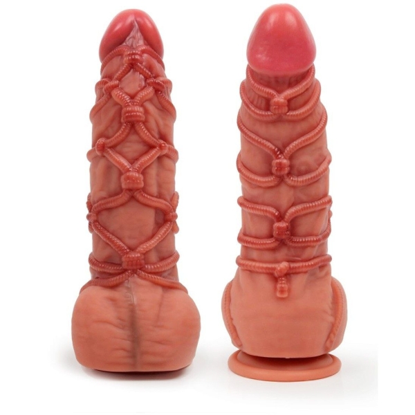 Фаллоимитатор "Эровумен" с мошонкой шибари диаметр 6 см - Фотография №3